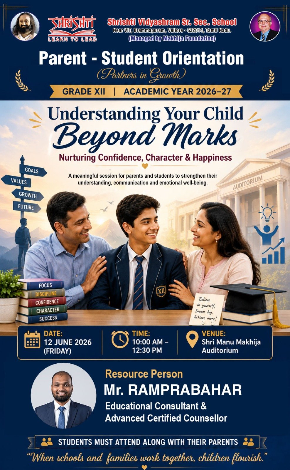Understanding Your Child Beyond Marks - Parent Student Orientation Programme (Grade XII)